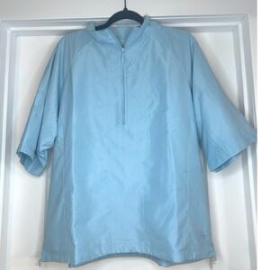 Ping Collection Mens Light Blue Quarter Zip Short Sleeve Windbreaker Jacket M